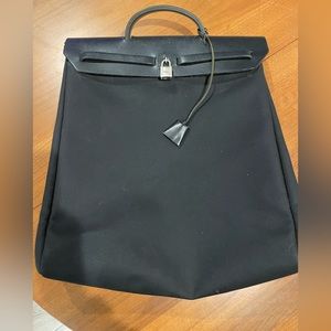 Hermes HerBag Black with birkin style clasp